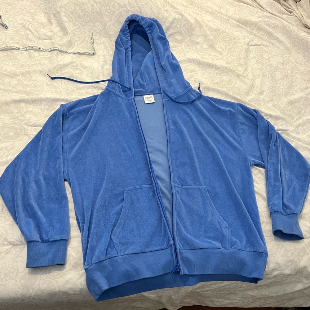 TNA Medium Terry Towel Oversized Zip-up Hoodie